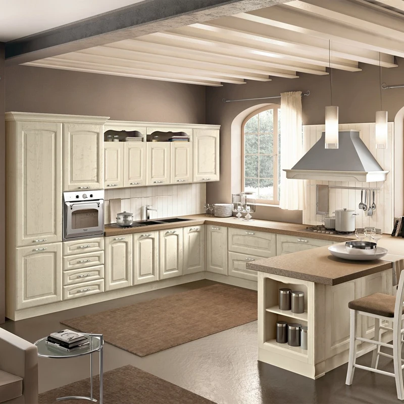 Muebles de cocina антикварный дизайн белые кухонные шкафы на продажу|Наборы для