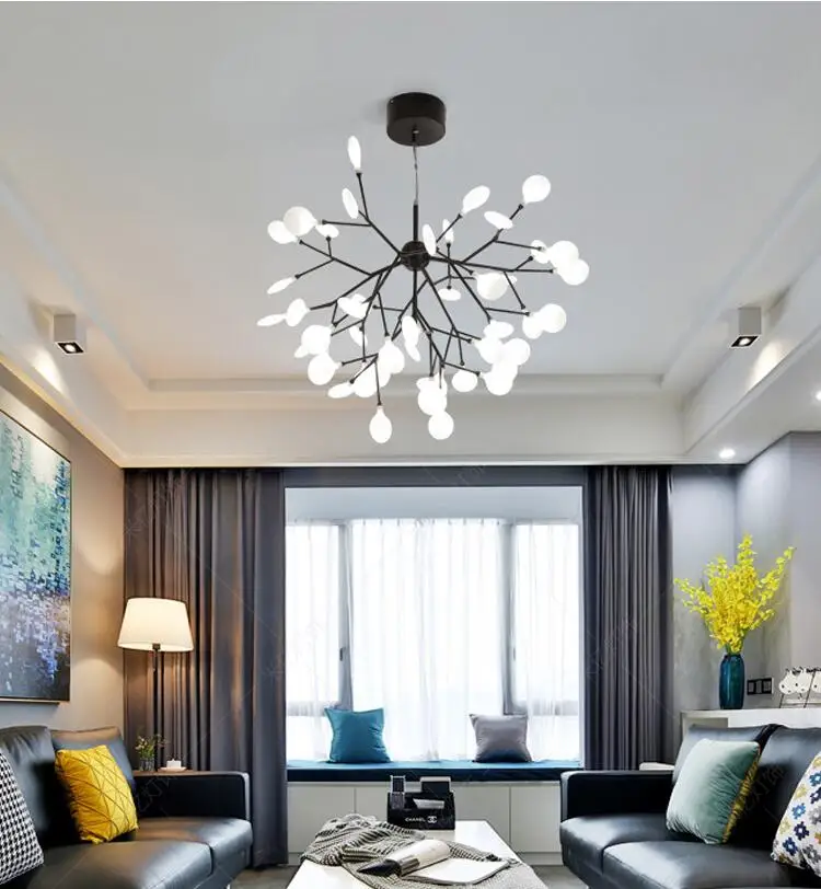 Современная золотая акриловая светодиодная люстра, ветровое дерево, дизайн, блестящие подвесные лампы для гостиной, золотые люстры, осветительные приборы