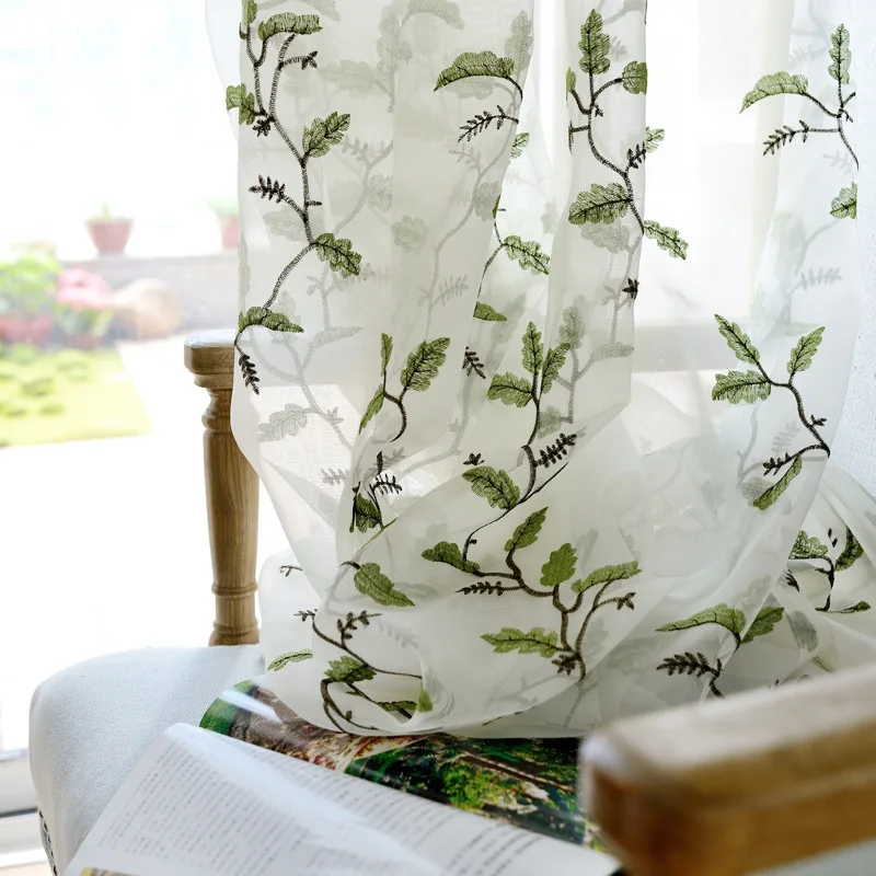 Customize Tulle Curtains Embroidered Sheer Voile for Living Room Bedroom Door Curtain Tulle Windows Drapes Green Blue Ivory Customize Tulle Curtains Embroidered Sheer Voile for Living Room Bedroom Door Curtain Tulle Windows Drapes Green Blue Ivory