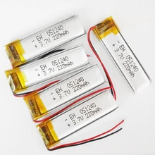 lot 5 pcs 3.7V 220mAh 501240 Lithium Polymer Li-Po Rechargeable Battery For Mp3 GPS PSP headphone headset Bluetooth