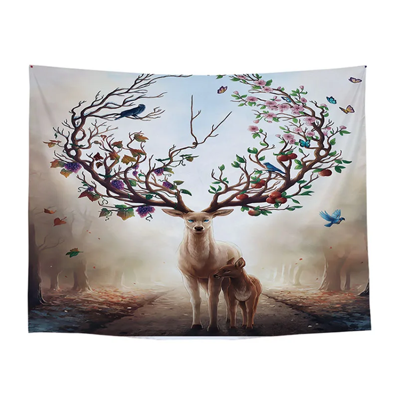 

Mascot Hanging Tropical World Deer Pattern Home Decor Decorative Wall Tapestry Yoga Beach Towel