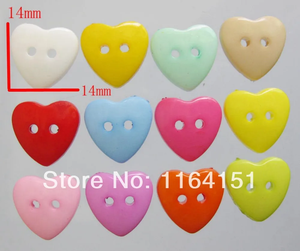 AKOAK 100 Pcs 2 Hole White Heart Button Resin Button Suitable For Hand-Sewn Decorative Accessories Scrapbook Peach Heart Blend