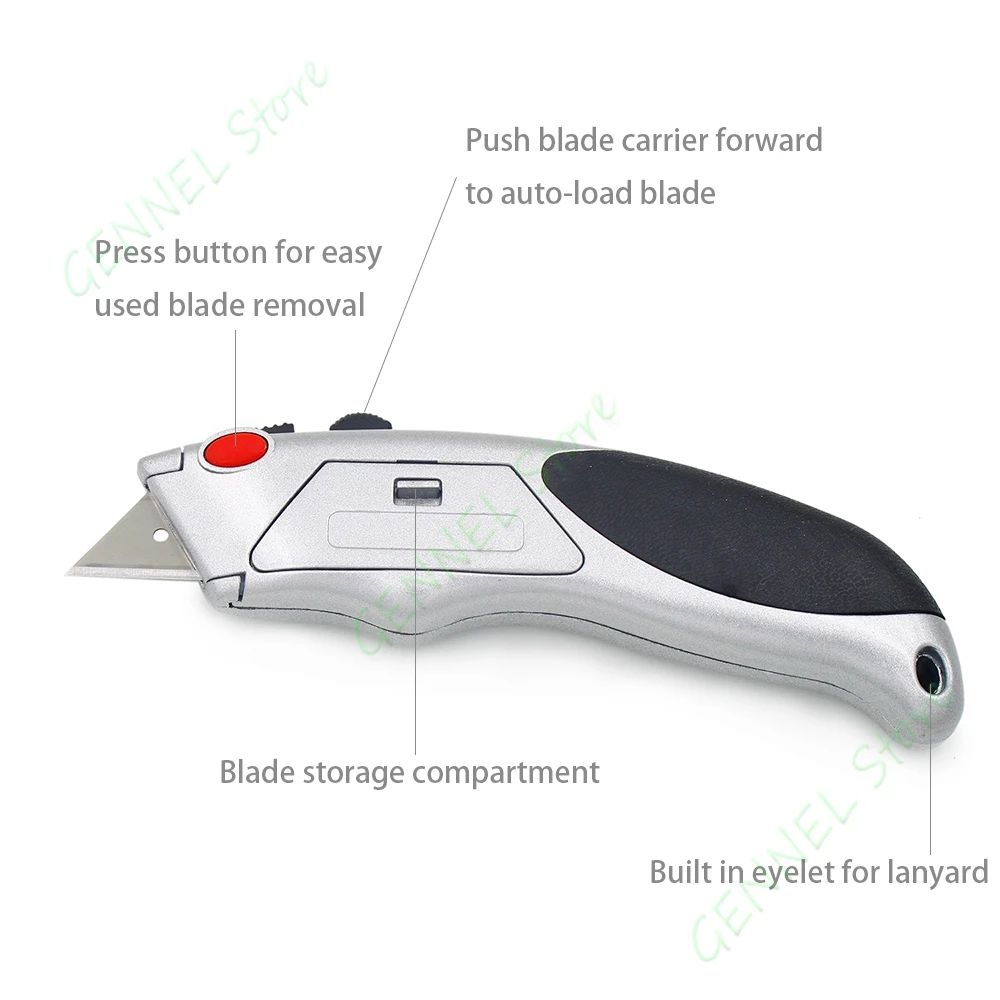 

Heavy Duty Zinc Alloy Auto Loading Utility Knife For Carpet Wallpaper Cutting