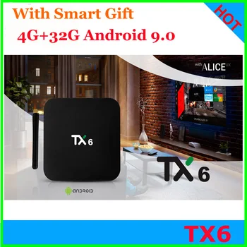 

Tanix TX6 TV Box allwinner Android 9.0 H6 4GB+32GB/64GB Support 4K smart Media Playerv2.4GHz 5GHz WiFi BT4.1 Support 4K H.265 Bt
