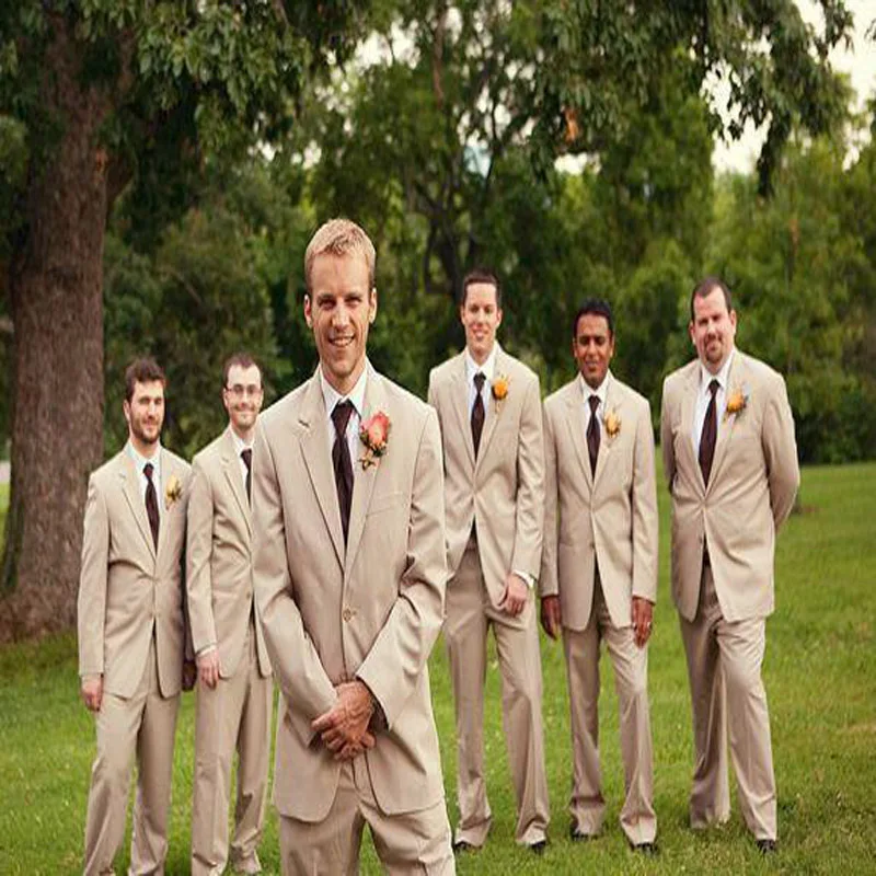 Buy 2019 High Quality Two Buttons Champagne Groom