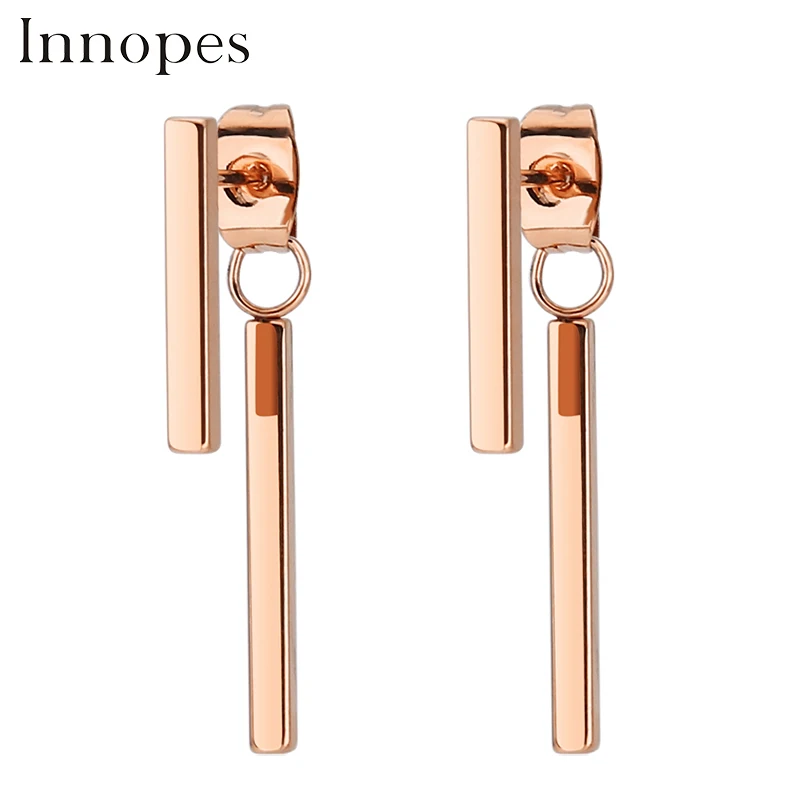 

Innopes Simple Fashion Long Geometric of square Drop Earrings Luxury Gold Rectangle dangle Earring for Women Party Jewelry Gift