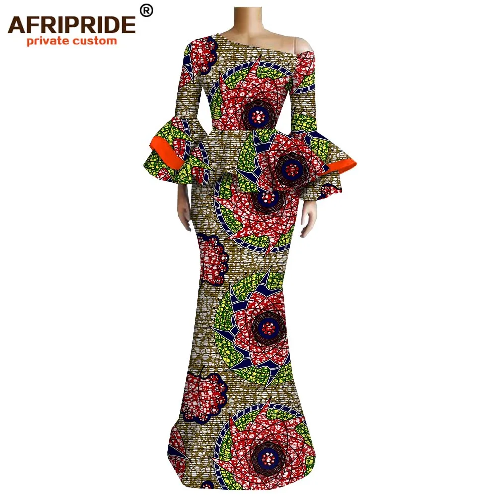 Африканские макси платья для женщин AFRIPRIDE Портной Сделано Анкара печати в пол русалка батик женское вечернее платье A1925035