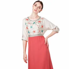 Мусульманское женское платье с длинным рукавом, Дубай, макси, Абая, jalabiya, Исламская одежда, халат, марокканская вышивка, винтажное платье 1709