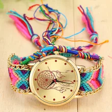Vansvar Vintage font b Women b font Native Handmade Quartz font b Watch b font Knitted