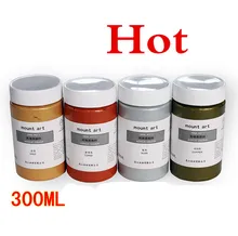 Freeshipping 300 ml acrylique peintures or argent bronze cuivre mur peinture peint à la main peinture BRICOLAGE pigment base de couleur dessin