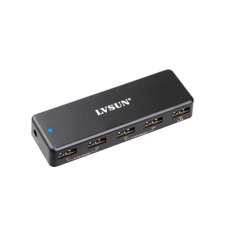 Udoli 36 واط العالمي متعدد ميناء usb شاحن سيارة 5 ميناء العاصمة محول 5 فولت 2.4A لباد بود فون قرص الهاتف المحمول الرقمي كاميرا