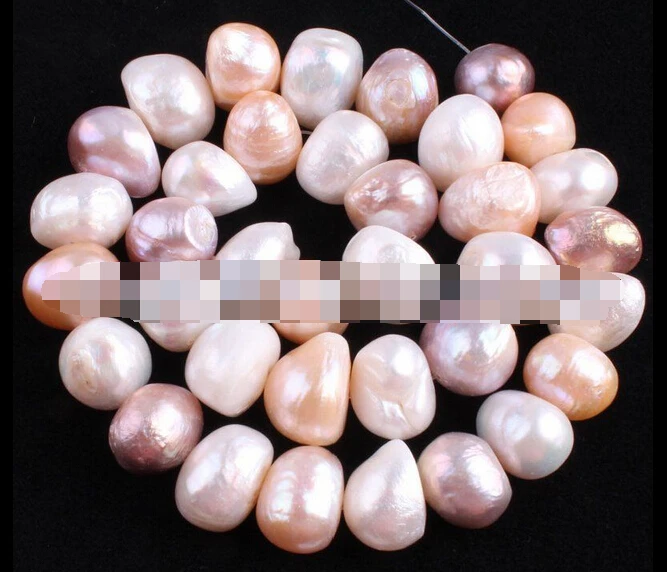 

Hot sell ->@@ N590 9X10-11X15MM GRADUATED FRESHWATER MULTI-COLOR FREEFORM PEARL BEADS STRAND 15" 5 Strand -Top quality free ship