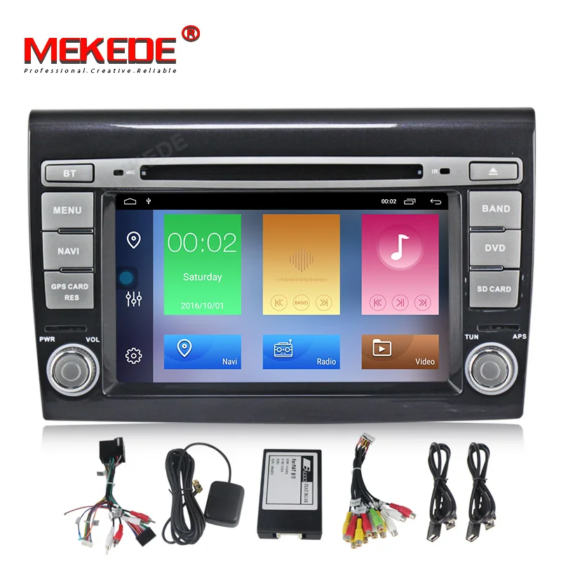 Clearance 4 core 2+32G Car Multimedia Player Android 9.1 CAR GPS radio stereo System For Fiat/Bravo 2007-2012  Radio am fm Wifi USB 4