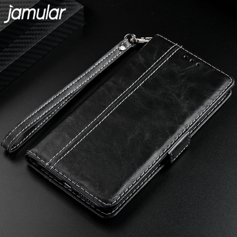 

JAMULAR Flip Wallet PU Leather Phone case for Samsung Galaxy S7 Edge S8 S9 Plus Note 5 8 9 Card Bag Bracket Back Cover