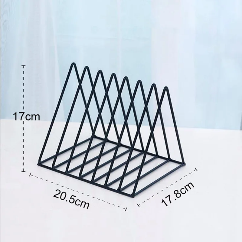 Скандинавский треугольник простой из кованого железа настольная подставка для хранения полка файл ящик для хранения журналов офисная стойка ювелирные изделия