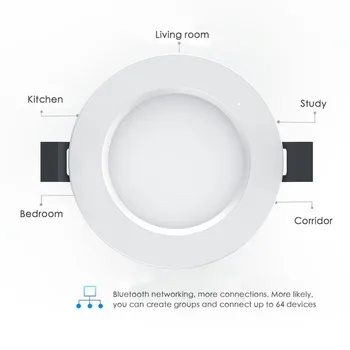

2019 original smart Wifi downlight with home application remote control white light and warm light smart blue light switch light
