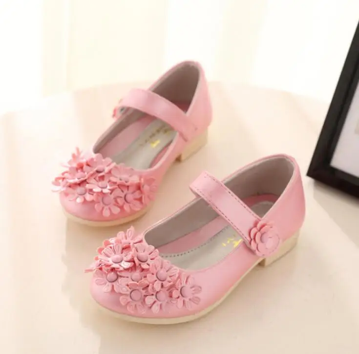 

Floral flowers fashion flats girls leather shoes big child Princess show dance shoes 2019 spring autumn model kids casual shoes