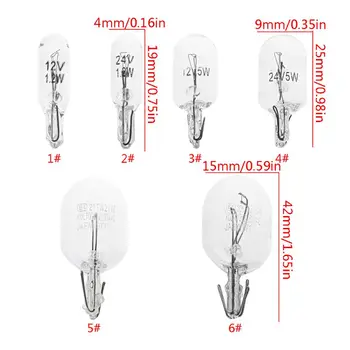 

Hot 10 Pcs T5 W5W White Color 1.2W 194 501 DC 12V/24V Car Bulb Side Wedges Car Light Source Instrument Lamp Universal
