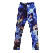 Эластичные повседневные брюки с 3D цифровой печатью Звездные войны узор женские Леггинсы 7 размеров одежда для фитнеса