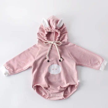 

Baby Girl Clothes Cotton Fall Long Sleeve Baby Girl Rompers +Hat Newborn Jumpsuits Fashion Infant Baby Cartoon Costume