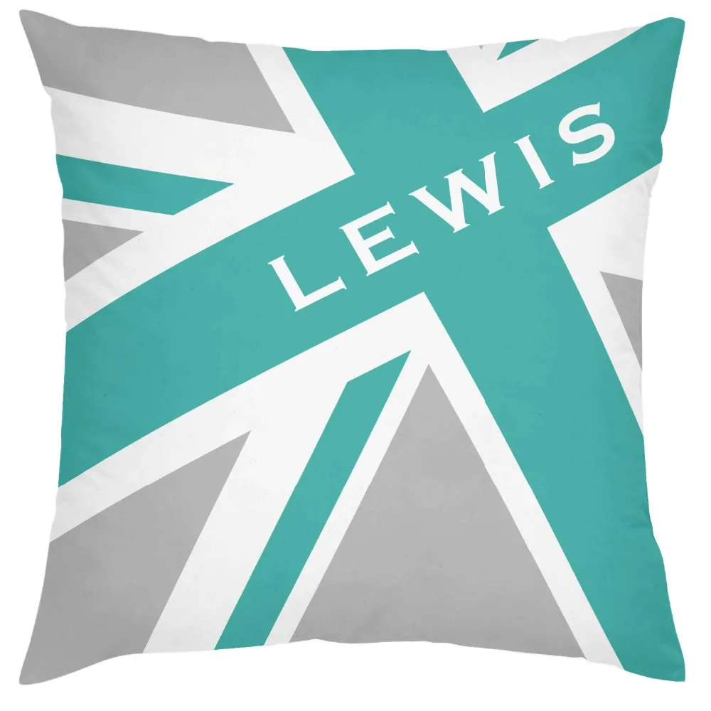 

New Lewis Hamilton Team Color Pillow Set Lewis Hamilton Pillow Case Cover Gift Double Side 18*18 Inch