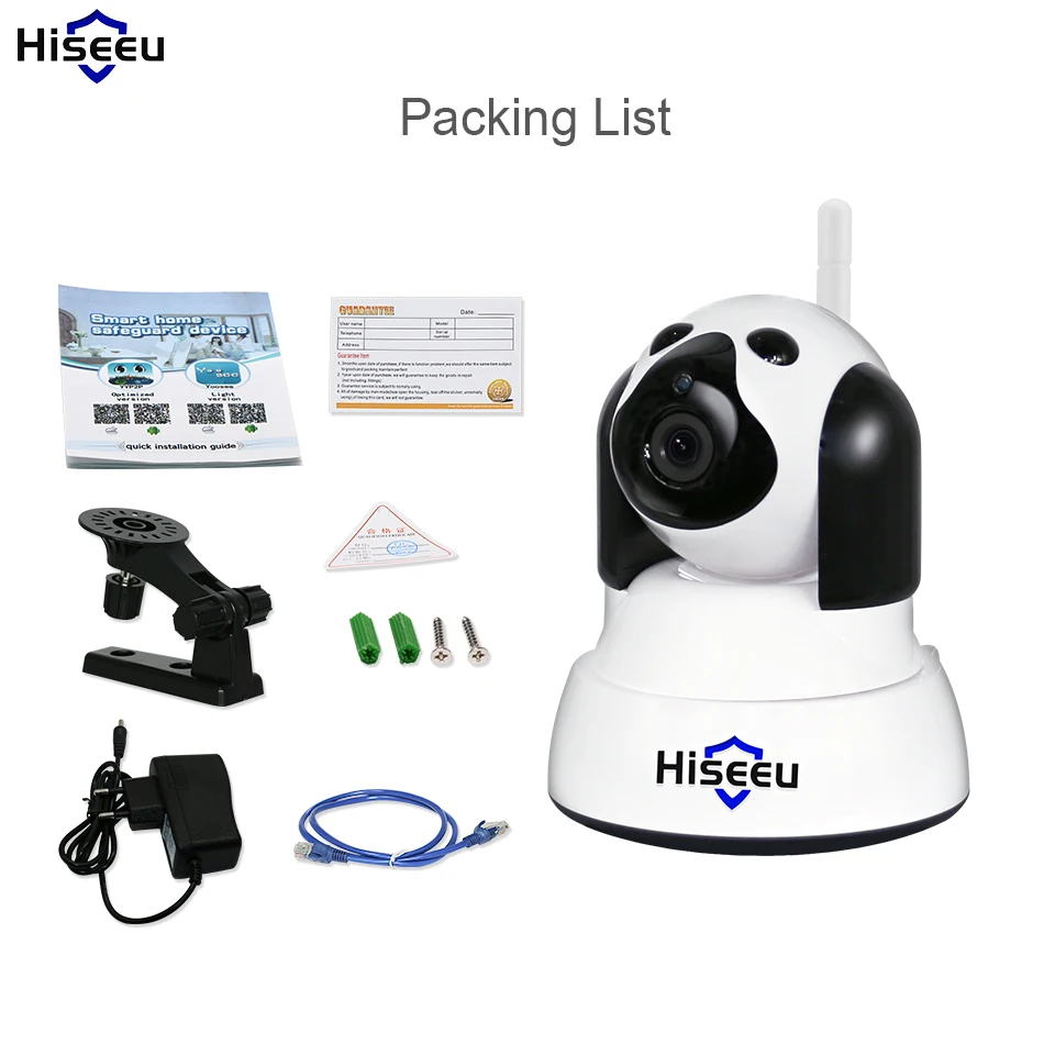 hiseeu Home Security IP Camera Wi-Fi Wireless Smart Pet Dog wifi Camera video Surveillance 720P Night CCTV Indoor Baby Monitor