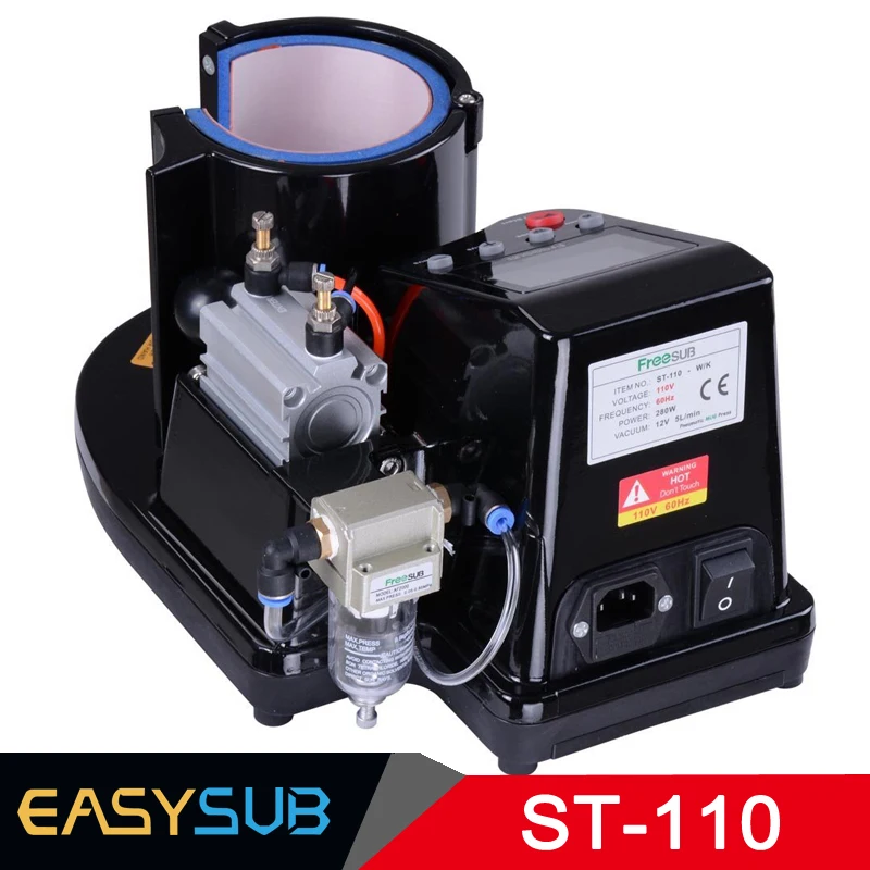 ST110 Pneumatic Sublimation Vacuum Machine Automatic Heat Press 11OZ Mug Thermal Transfer Coffee Magic Cup Printing| |