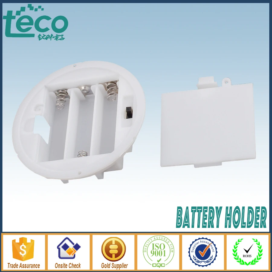 

4pcs/lot 3 AA round battery holder with cover & switch TBH-2A-3F