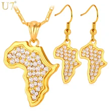 font b U7 b font font b Africa b font Map Pendant Necklace Earrings font