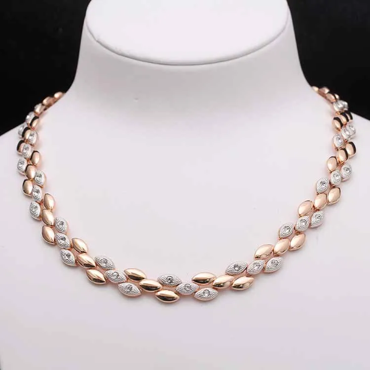 

TOP Rhinestone crystal gold color elegant luxury royal formal dress necklace silver jewelry women silver necklace