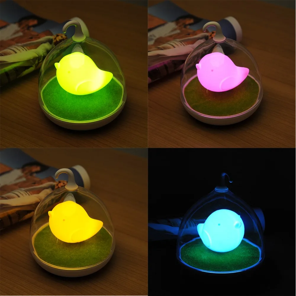 Vibration Dimmer 4 Colors LED Night Light For Children Gifts Micro