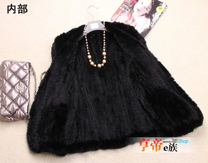 Женская модная шуба из натурального меха норки с V образным вырезом|knitted mink fur