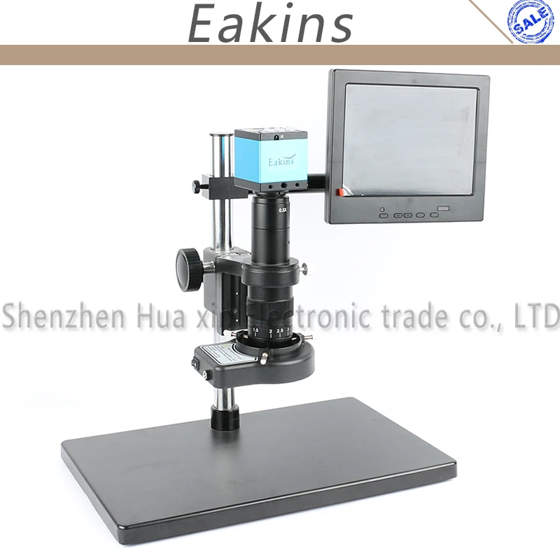 

14MP HDMI HD USB Digital Industry Video Microscope Camera Set+Big Stand+180X/300X C-MOUNT Lens+144 LED+8" LCD Monitor