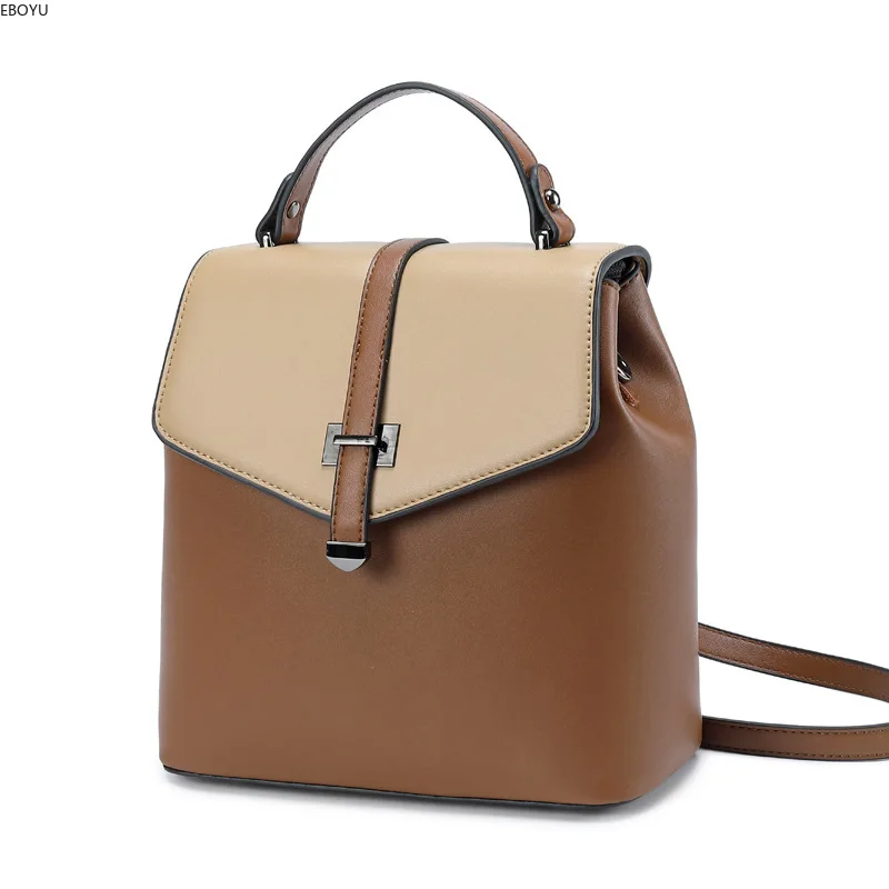 

EBOYU Genuine Women Leather Backpack Purse Casual Shoulder Bag Ladies Daypack Rucksack Bag #266