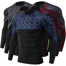 Футболка с длинными рукавами Спортивная мужская футболка для бега Спортивная одежда для фитнеса Спортивная Мужская спортивная одежда Рашгард