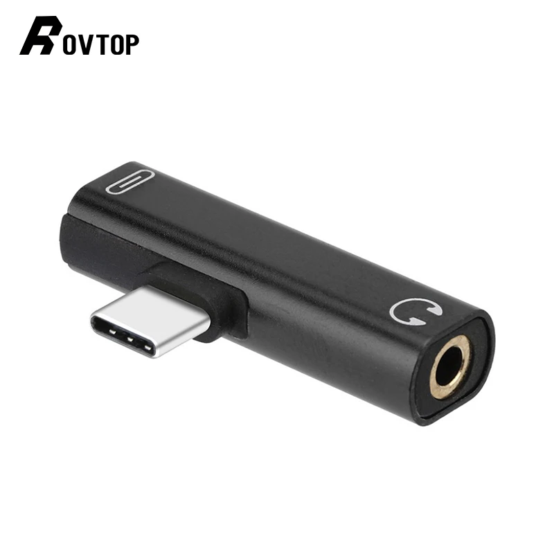 

Rovtop USB Type C 2 In 1 Earphone Charging Converter 3.5mm Earphone Jack Adapter Phone for Xiaomi 8 se Huawei 20 Type C Phones
