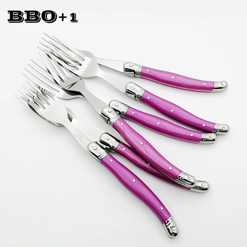 Laguiole Stainless steel Fork Purple Dinnerware Cutlery set Dinner Fork