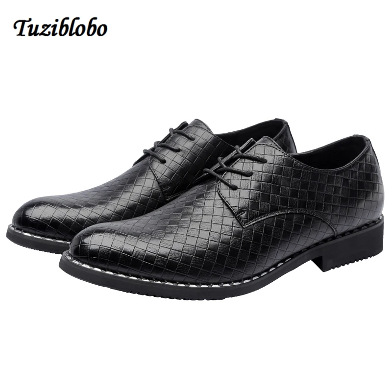 Respirável Couro De Novos Sapatos Lace Apontou Dos up Homens Casuais Tecelagem Confortável Formal Liso brown Toe Negócios Sapatas black White gray 0xqw57q