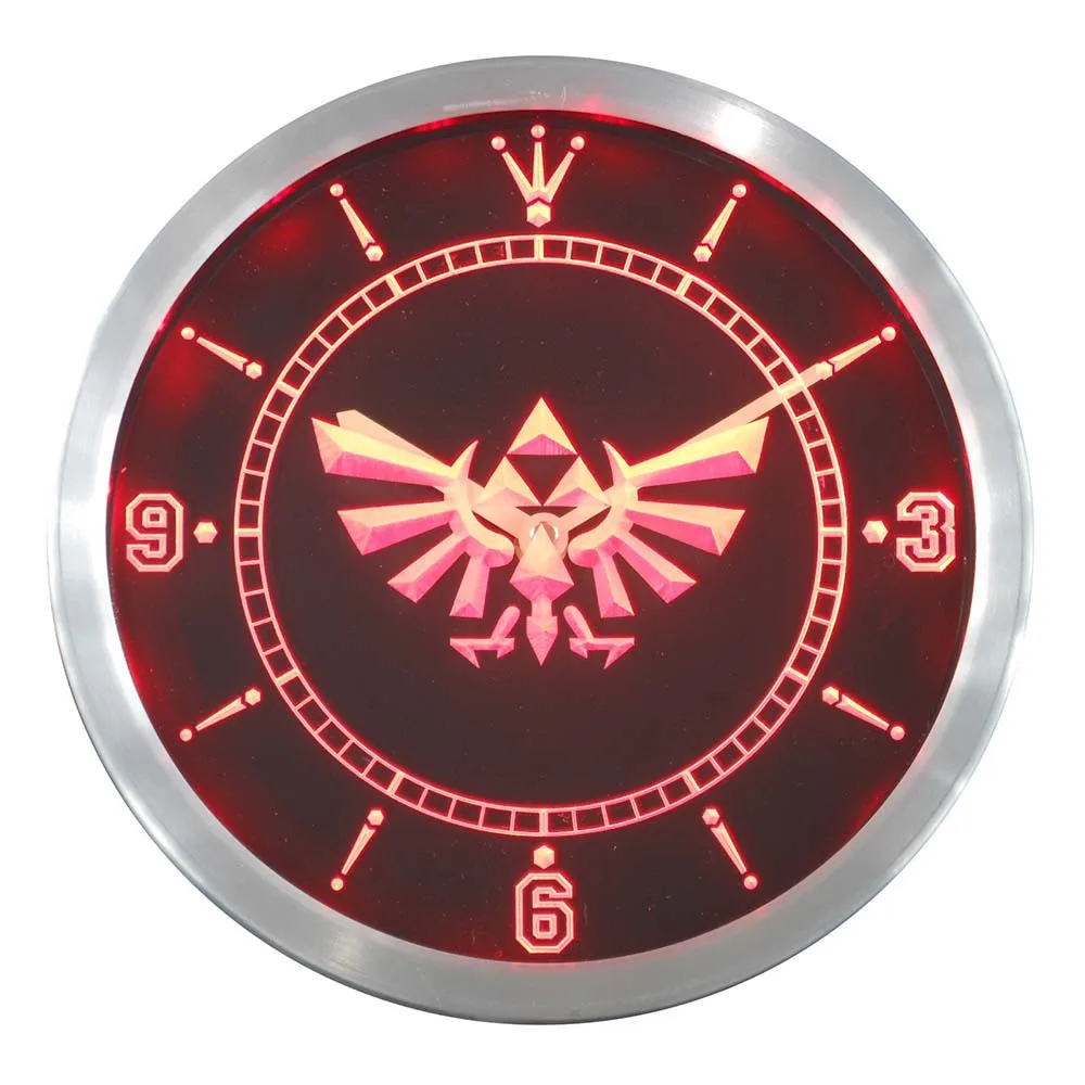 Nc0204 неоновые светодиодсветодиодный настенные часы Legend Of Zelda Triforce|wall clock|clock wall