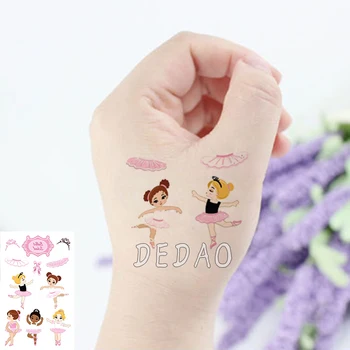 

Kids Temporary Tatoo Fake Tattoo Sticker Cartoon Cute Ballet Dancing Tattoos Tatouage Hand Foot Tatto Gift For Children Girl