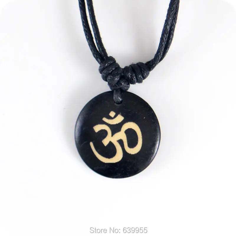 

AUM OM Ohm Hindu Buddhist Hinduism Yoga India yak bone Carving Pendant Necklace Amulet Lucky Gift Tribal Fashion Jewelry