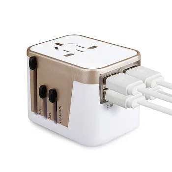

4 USB Ports Wall Charger with EU US UK AU Multiple Plug Adapter Charger for Xiaomi Huawei iPhone Samsung HTC Sony etc.
