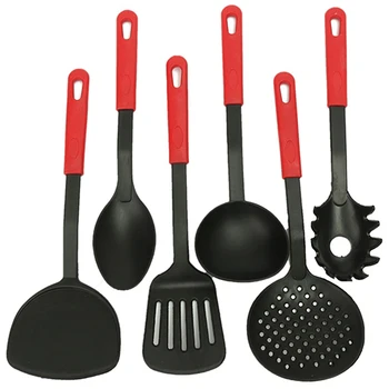 

6 Piece Home Kitchen Sets Cooking Tools Nylon Spatula Spoon Forks Utensils Cookware Easy Hanging Kitchenware