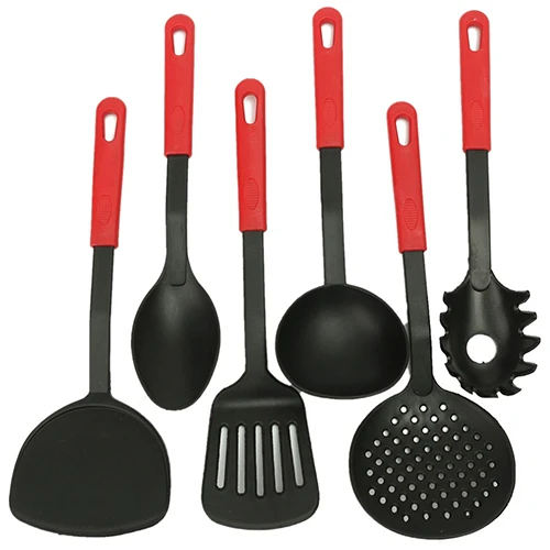 6 Piece Home Kitchen Sets Cooking Tools Nylon Spatula Spoon Forks Utensils Cookware Easy Hanging Kitchenware