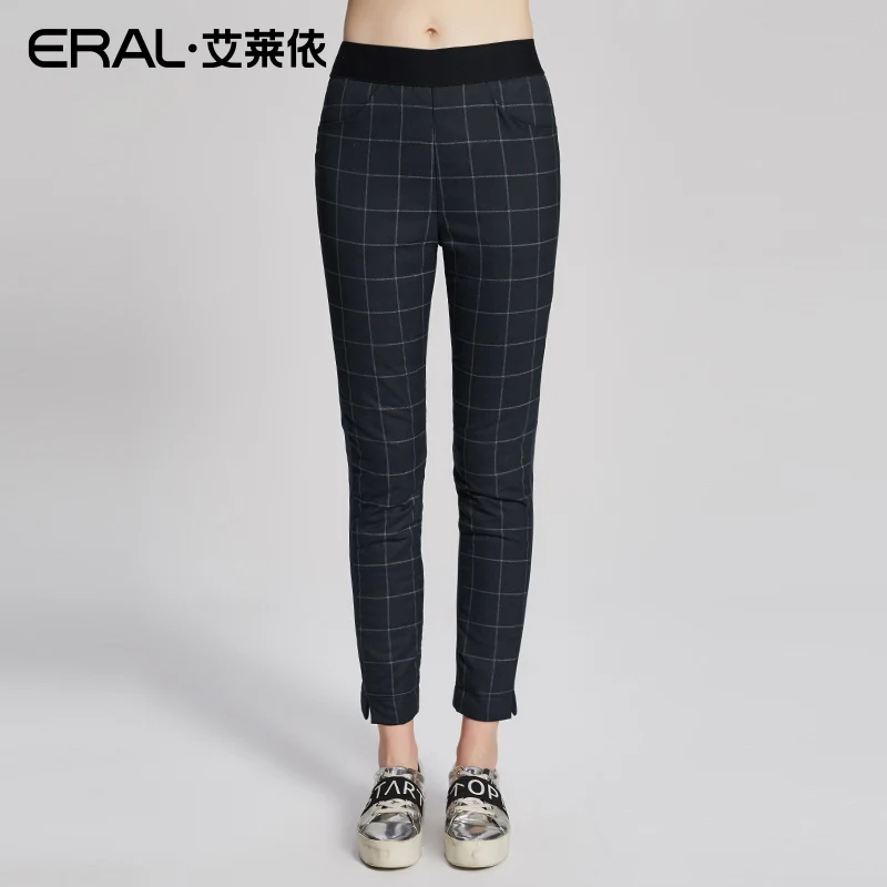 ERAL Women's Winter Casual Plaid Full Length Warm Pencil Pants Parka
