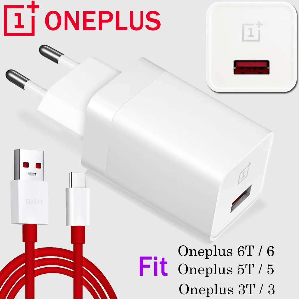 

100% Original Oneplus Dush Charger 5V 4A Travel wall charger oneplus 6 6T 5 5t 3 3t EU US UK Adapter 1mm Type-C date dush Cable
