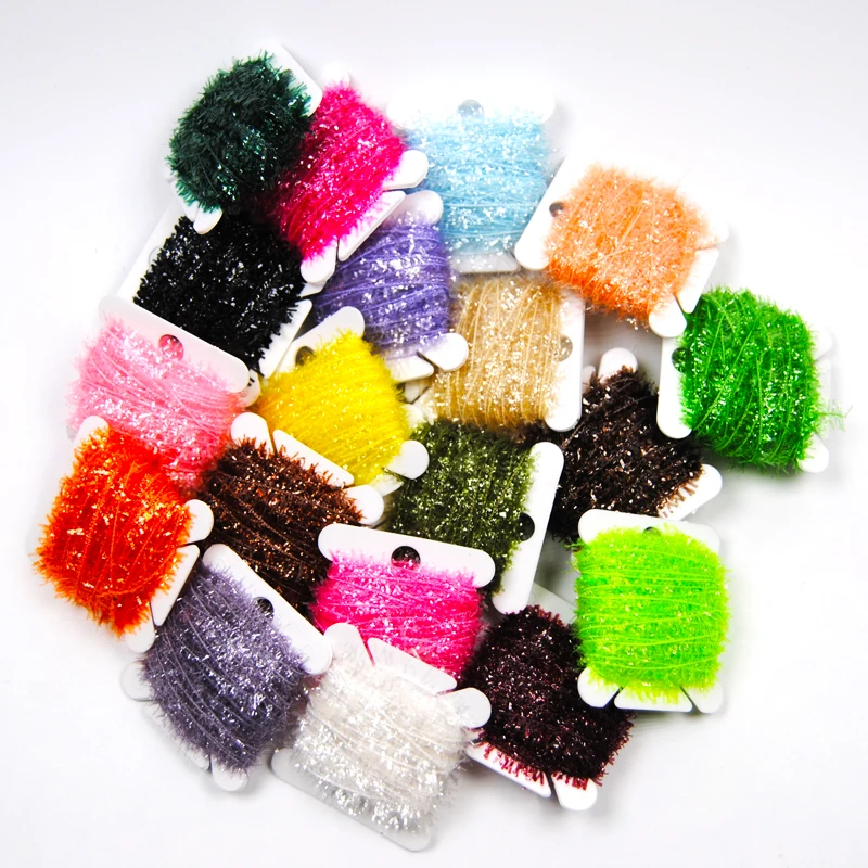 

ICERIO 2PCS Fly Fishing Tinsel Chenille Crystal Flash Line Fly Tying Materials Nymph Streamers Lure Making