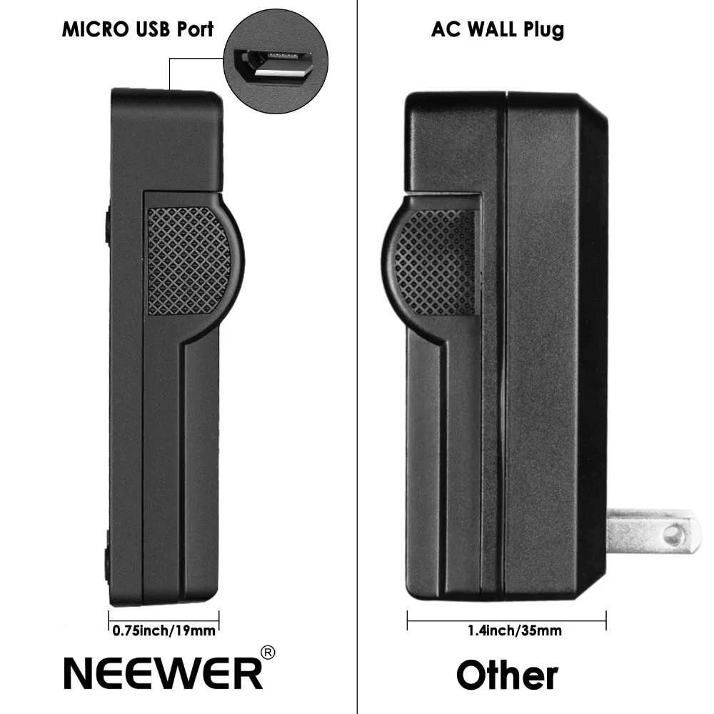 Neewer Slim Fast Micro USB Battery Charger for Nikon EN-EL14 and EN-EL14a Batteries Nikon D3200/D3100/D5500/D5300/D5200 Cameras