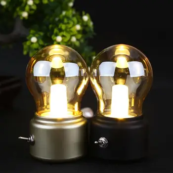 

2020 New Year Led bulb Classical blowing desk lamp decoration light Retro USB Rechargeable Night Light Desk Table LED Lamp