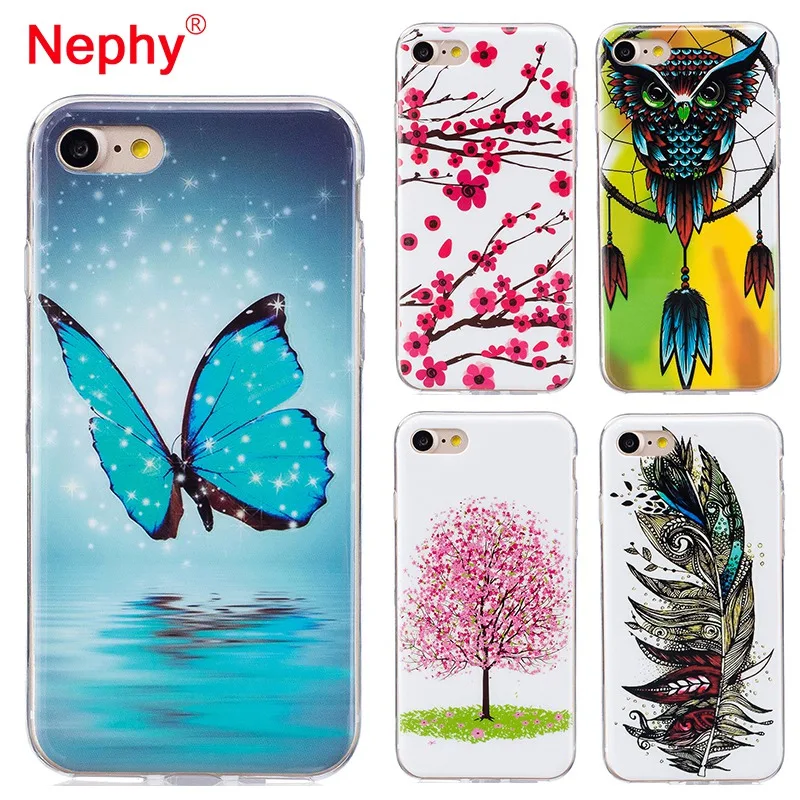 

Nephy Soft TPU Case For iPhone 7 8 6 6s Plus X 12 patterns Colorful Ultra thin shockproof Back Cover High quality Phone Coque